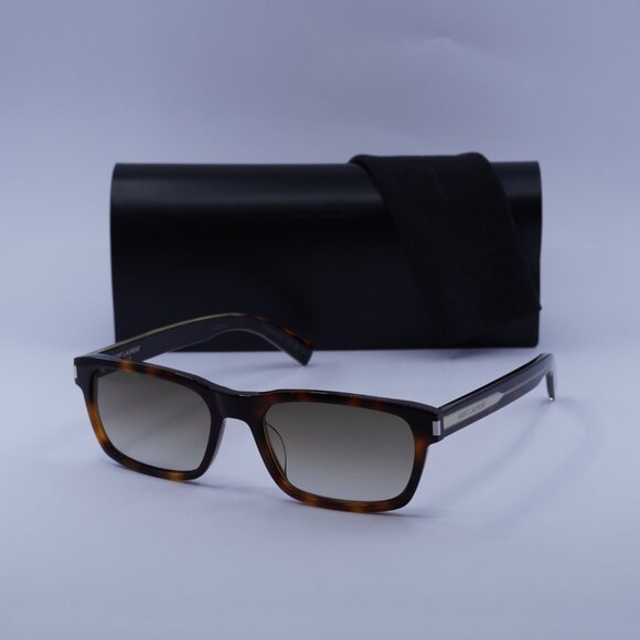 Saint Laurent SL662 002 Sunglasses Havana Rectangle Frame, Brown Lenses - Picture 11 of 11